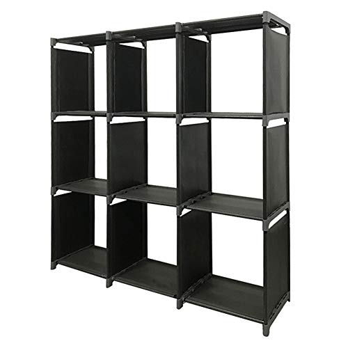 TXT&BAZ 9-Cube Storage Organizer,DIY Storage Shelf,Open Bookshelf,Black