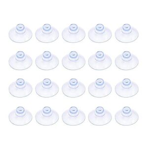 xmhf 20 pack 1.2in/30mm suction cup plastic sucker pads without hooks clear
