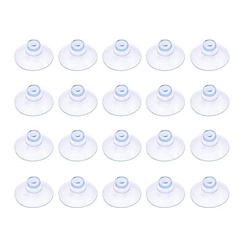 XMHF 20 Pack 1.2in/30mm Suction Cup Plastic Sucker Pads Without Hooks Clear