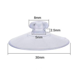 XMHF 20 Pack 1.2in/30mm Suction Cup Plastic Sucker Pads Without Hooks Clear