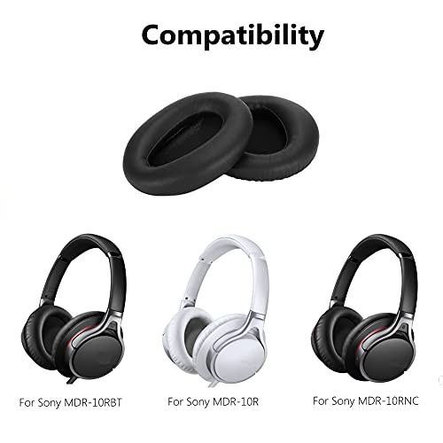 2pcs Replacement Ear Pad Cushion for Sony MDR-10RBT MDR-10RNC MDR-10R Earphone Headset (Black)