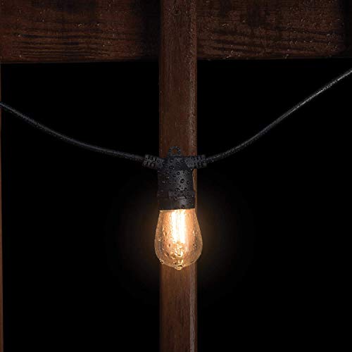 Beams S14 Bulb Solar LED Weatherproof Outdoor String Lights, 27 feet, Black