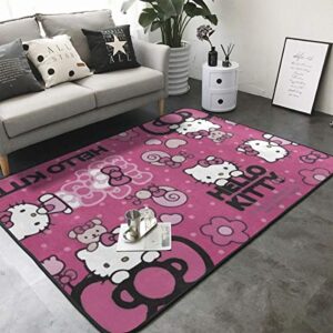 xzcxyadd super soft indoor & outdoor modern hello kitty party tim area rugs,suitable for children bedroom home decor nursery rugs- 80 x 58 in