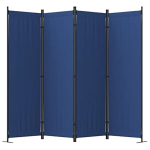 ecolinear 4 panel room divider folding screen home office dorm indoor decor privacy accents (blue)