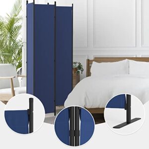 Ecolinear 4 Panel Room Divider Folding Screen Home Office Dorm Indoor Decor Privacy Accents (Blue)