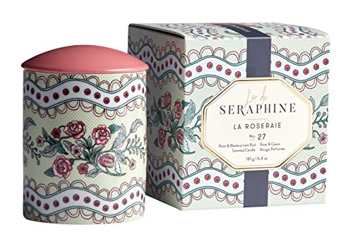 L'or de Seraphine La Roseraie Scented Candle | Fragrance No. 27 | Floral & Fruity Notes | 45 Hour Burn Time | Luxury Scented Candle for Home & Leisure | 6.4 oz