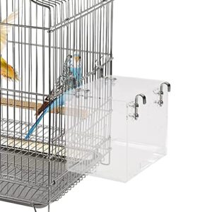 newcomdigi 1 piece bird bathtub, bird bath for cage, canary bath inside cage, bird bath box with hook, cage accessory for parakeet, parrots, crested myna, sun conure, cockatiel