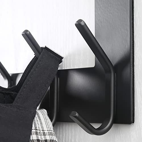 Dseap Over The Door Hook Hanger - 6 Hooks Over Door Coat Rack for Hanging Clothes Hat Towel, Black