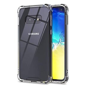 kiomy galaxy s10e case ultra crystal clear shockproof bumper protective phone cover hybrid design hard pc back with flexible tpu raised bezel & enhanced corners for samsung galaxy s10e slim fit skin