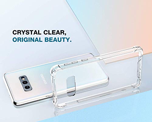 KIOMY Galaxy S10E Case Ultra Crystal Clear Shockproof Bumper Protective Phone Cover Hybrid Design Hard PC Back with Flexible TPU Raised Bezel & Enhanced Corners for Samsung Galaxy S10e Slim Fit Skin