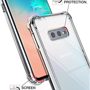 KIOMY Galaxy S10E Case Ultra Crystal Clear Shockproof Bumper Protective Phone Cover Hybrid Design Hard PC Back with Flexible TPU Raised Bezel & Enhanced Corners for Samsung Galaxy S10e Slim Fit Skin