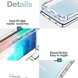 KIOMY Galaxy S10E Case Ultra Crystal Clear Shockproof Bumper Protective Phone Cover Hybrid Design Hard PC Back with Flexible TPU Raised Bezel & Enhanced Corners for Samsung Galaxy S10e Slim Fit Skin