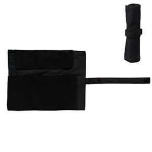 enyuwlcm canvas stationery handmade foldable rollup pencil case travel pen holder wrap black
