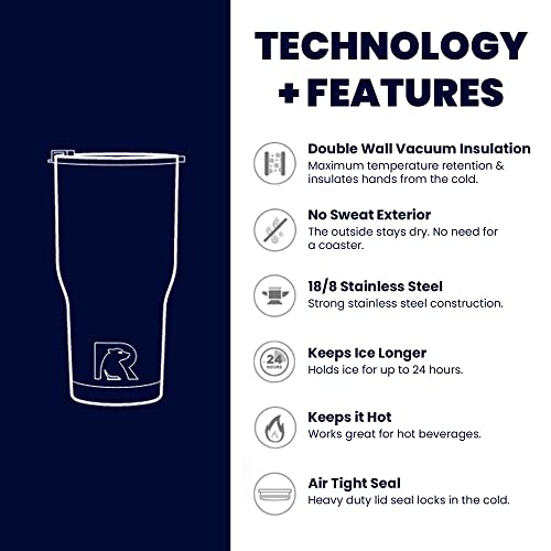 RTIC Tumbler, 30 oz Insulated Tumbler Stainless Steel Coffee Travel Mug with Lid, Spill Proof, Hot Beverage and Cold, Portable Thermal Cup for Car, Camping, Graphite