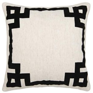 Safavieh Home Renti Natural and Black Greek Key 20-inch Decorative Pillow Pillow