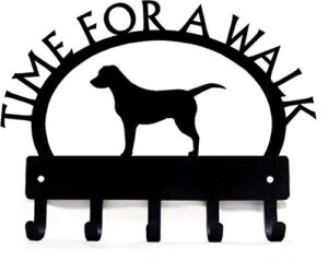 the metal peddler labrador time for a walk key rack dog leash hanger -made in usa; wall mounted holder; gift for dog lovers