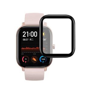 shan-s 2pcs screen protector for amazfit gts smart watch,3d full coverage waterproof tempered glass for amazfit gts screen protector,9h hardness,anti-scratch,anti-fingerprint,no bubble