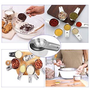 Stainless Steel Measuring Spoons and Cups Combo, Set of 13 Pieces, Stackable Set,Silver