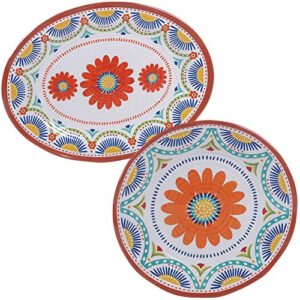 cerified international vera cruz 2-piece melamine platter, set, multicolored