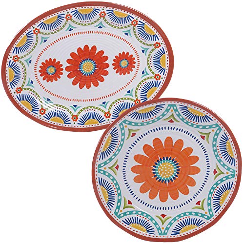 Cerified International Vera Cruz 2-Piece Melamine Platter, Set, Multicolored