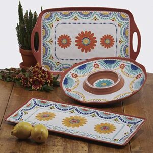 Cerified International Vera Cruz 2-Piece Melamine Platter, Set, Multicolored