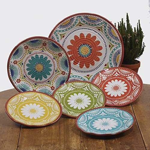 Cerified International Vera Cruz 2-Piece Melamine Platter, Set, Multicolored