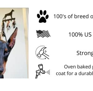 The Metal Peddler Miniature Schnauzer (Natural Ears) - Key Holder & Dog Leash Hanger for Wall - Large 9 inch Wide - Made in USA; Gift for Dog Lovers