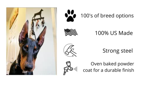 The Metal Peddler Miniature Schnauzer (Natural Ears) - Key Holder & Dog Leash Hanger for Wall - Large 9 inch Wide - Made in USA; Gift for Dog Lovers