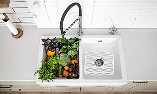 DecorRack 2 Sink Protectors, 12 x 11 inches Each, Kitchen Sink Dish Rack, Protect Sink from Stains, Damage, Scratches, Dishwasher Safe Sink Grid for Kitchen (2 Pack)