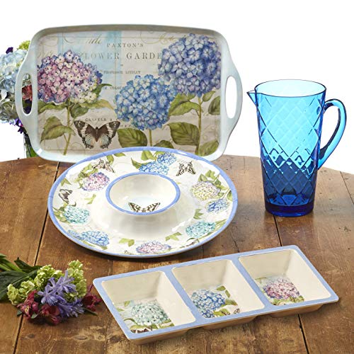 Cerified International Hydrangea Garden 2-Piece Melamine Platter, Set, Multicolored