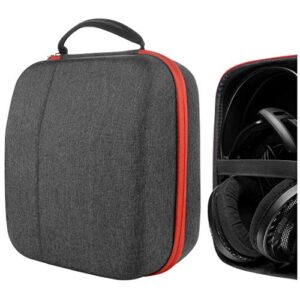 geekria shield headphones case compatible with audio-technica ath-ad700x, ath-ad500x, ath-ad900x case, replacement hard shell travel carrying bag with cable storage (dark grey)