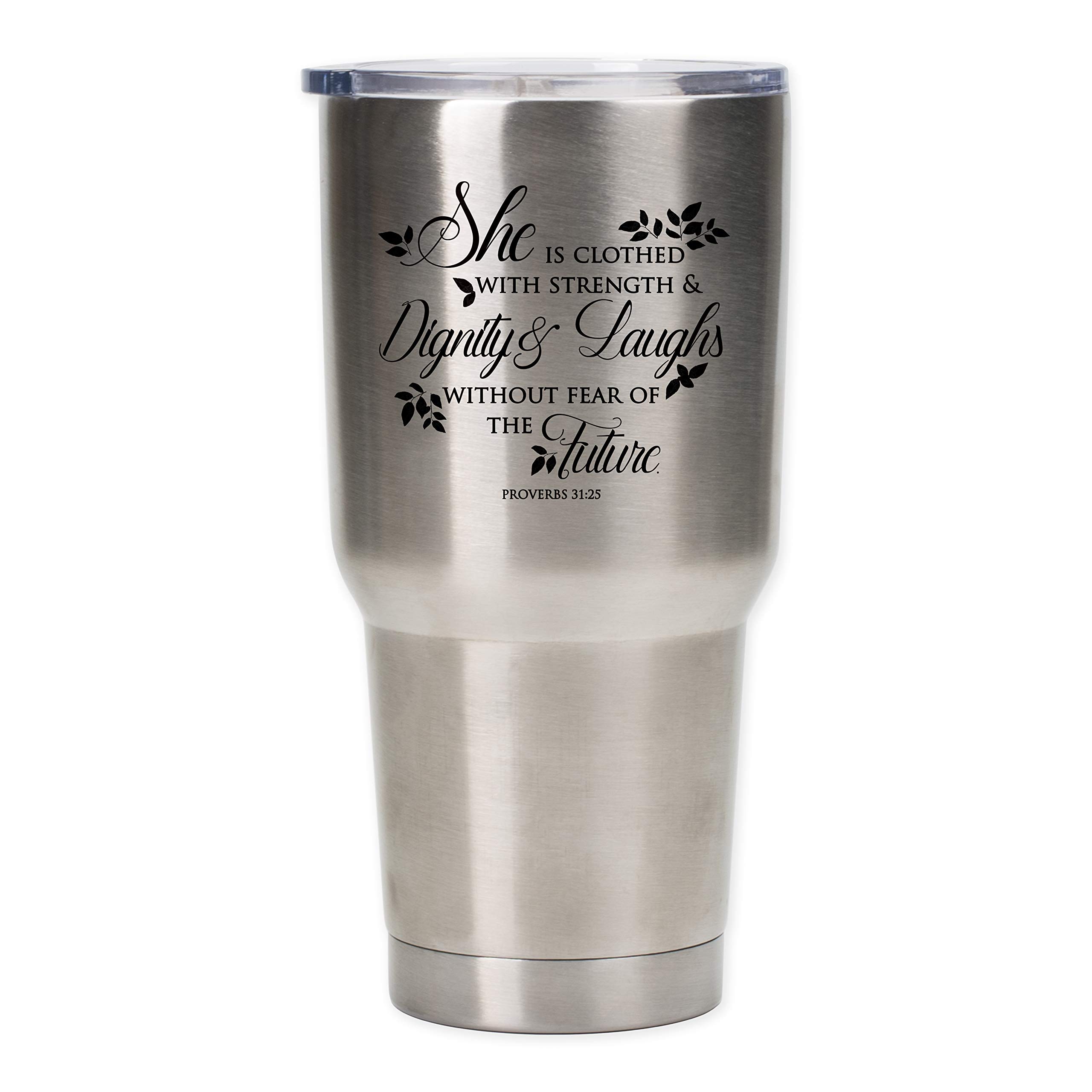 Elanze Designs Proverbs 31 Woman Leaves 30 Oz Stainless Steel Travel Mug with Lid