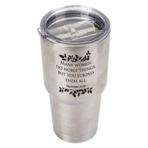 Elanze Designs Proverbs 31 Woman Leaves 30 Oz Stainless Steel Travel Mug with Lid