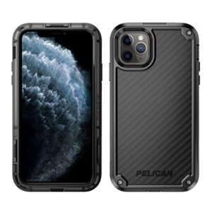 pelican iphone 11 pro max case, shield case - military grade drop tested – with kevlar brand fibers, tpu, polycarbonate protective case for apple iphone 11 pro max (black)