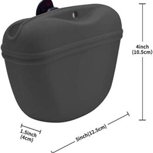 RoyalCare Silicone Dog Treat Pouch-Small Training Bag-Portable Dog Treat Bag for Leash with Magnetic Closure and Waist Clip[US Design Patent]