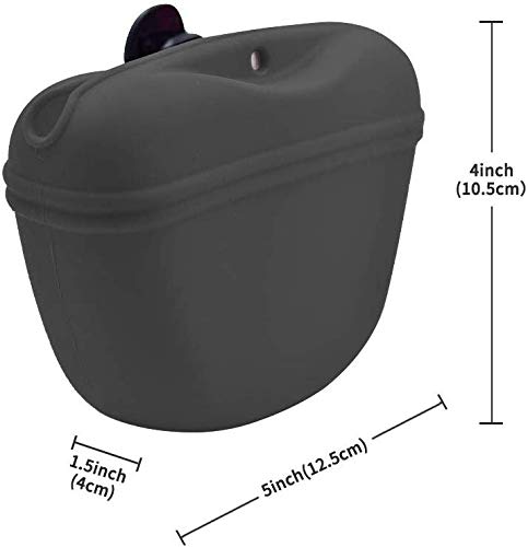 RoyalCare Silicone Dog Treat Pouch-Small Training Bag-Portable Dog Treat Bag for Leash with Magnetic Closure and Waist Clip[US Design Patent]