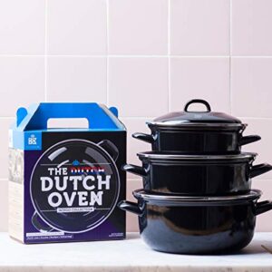 BK Indigo Aluminum Heavy-Gauge Carbon Steel, Induction, 5.5QT Nonstick Glaze Dutch Oven, Dishwasher Safe, Black