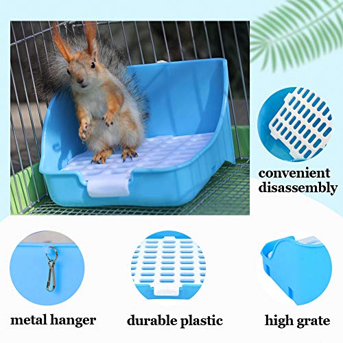 Rabbit Litter Box, Rat Litter Tray Ferret Potty Training Corner Litter Pan Cage Cleaner for Chinchillas Guinea Pigs