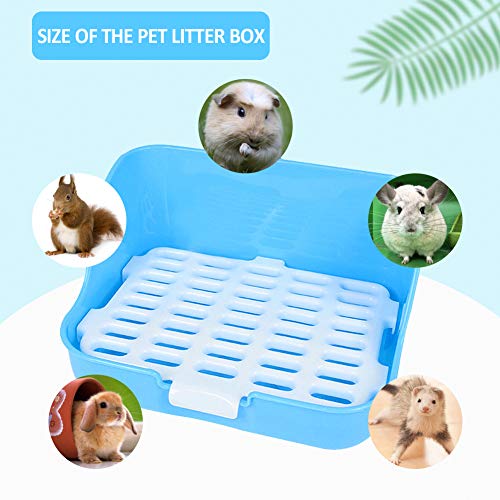 Rabbit Litter Box, Rat Litter Tray Ferret Potty Training Corner Litter Pan Cage Cleaner for Chinchillas Guinea Pigs