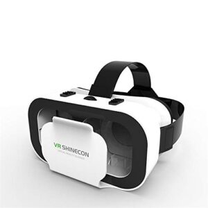 VR Headset for Cellphone, Universal Adjustable Lightweight VR Glasses Without Headphone for Mobile Games & Movies, Compatible 4.7-6.2 inch iPhone or Android, White