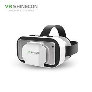 VR Headset for Cellphone, Universal Adjustable Lightweight VR Glasses Without Headphone for Mobile Games & Movies, Compatible 4.7-6.2 inch iPhone or Android, White