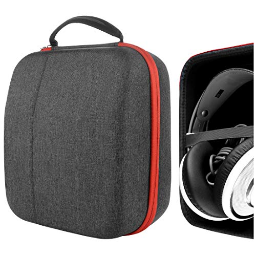 Geekria Shield Headphones Case Compatible with AKG Q701, K 712 Pro, K 702, K 701, N90Q, M220, K 99, K 553 Case, Replacement Hard Shell Travel Carrying Bag with Cable Storage (Dark Grey)