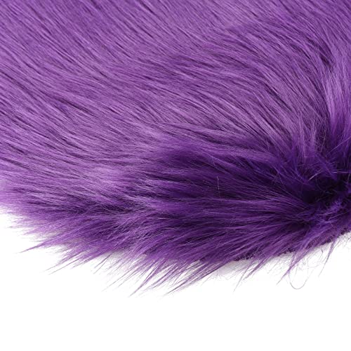 Nuxn 40 x 50cm Heart Shape Faux Sheepskin Rug Soft Long Plush Fluffy Shaggy Carpet Area Mats Rugs Bedroom Sofa Decorative Floor Carpet (Purple) 1