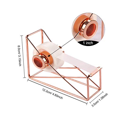 Rose Gold Office Supplies Set - Stapler, Tape Dispenser, Staple Remover with 1000 Staples and 12 Binder Clips , Luxury Acrylic Rose Gold Desk Accessories & Decorations