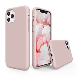 surphy silicone case compatible with iphone 11 pro max case 6.5 inch, liquid silicone full body thickening design phone case (with microfiber lining) for 11 pro max 2019 (pink)