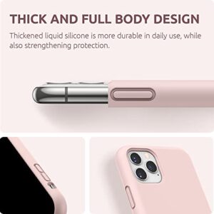 SURPHY Silicone Case Compatible with iPhone 11 Pro Max Case 6.5 inch, Liquid Silicone Full Body Thickening Design Phone Case (with Microfiber Lining) for 11 Pro Max 2019 (Pink)