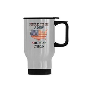 New American Citizen Coffee Mug American Citizenship Flag Stainless Steel Travel Mug 14 Ounce For US Citizen Gift Mug