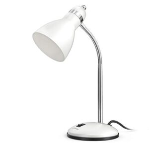 lepower metal desk lamp, adjustable goose neck table lamp, eye-caring study desk lamps for bedroom, study room and office (white)