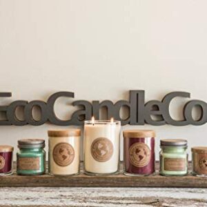 Eco Candle Co. Recycled Candle, Bourbon Vanilla, 6 oz. - Scents of Bourbon, Vanilla, Tonka Bean, Cedarwood, & Cardamom - 100% Soy Wax, No Lead, Kraft Paper Label & Lid, Hand Poured, Midwest Soybeans