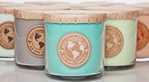 Eco Candle Co. Recycled Candle, Bourbon Vanilla, 6 oz. - Scents of Bourbon, Vanilla, Tonka Bean, Cedarwood, & Cardamom - 100% Soy Wax, No Lead, Kraft Paper Label & Lid, Hand Poured, Midwest Soybeans